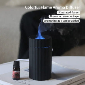Colorful Flame Aroma Diffuser – Car & Home Humidifier | USB Rechargeable | 100ml with 50ml Essential Oil Free image 2