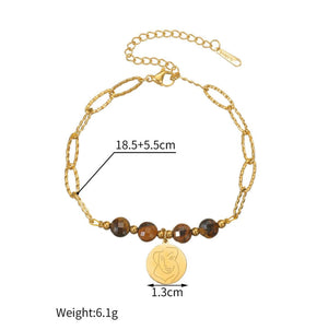 Bohemian Turquoise Beaded Bracelet Leather Cord Gold Chain Unisex image 4