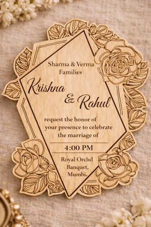 Personalized Wooden Wedding Invitation Card (Pre-Paid Order Only) - Design 2, 10 image