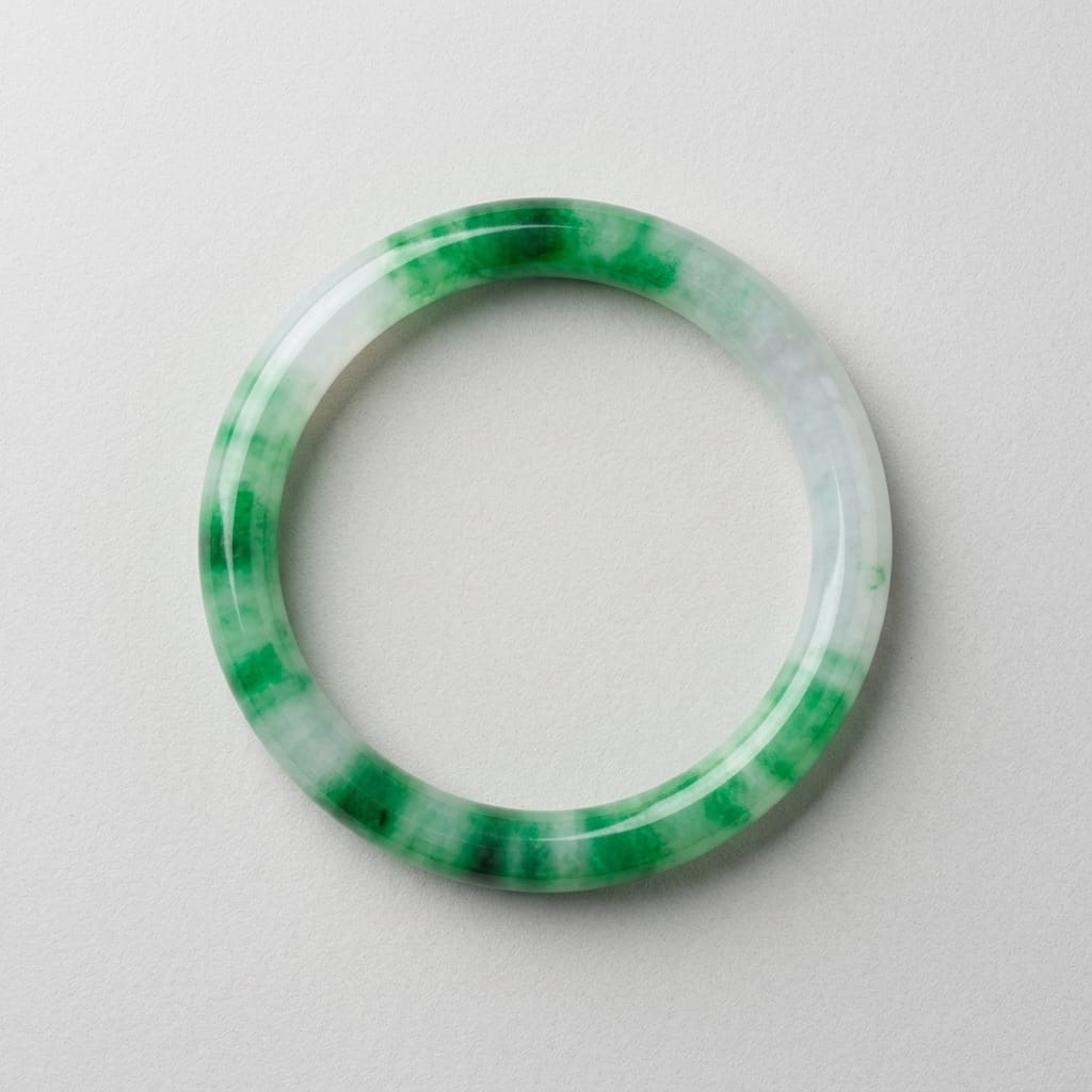 Premium Green Jade Stone Bangle Bracelet for Women – Elegant Natural Pattern Luxury Kada image 1