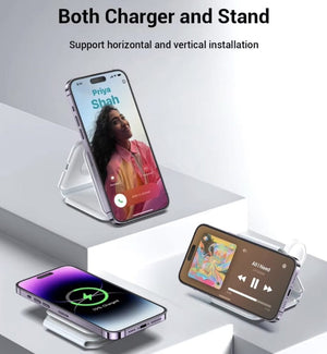 3-in-1 Magnetic Wireless Charger | 20W Fast Charging Foldable Station for iPhone, Watch & Earbuds image 1