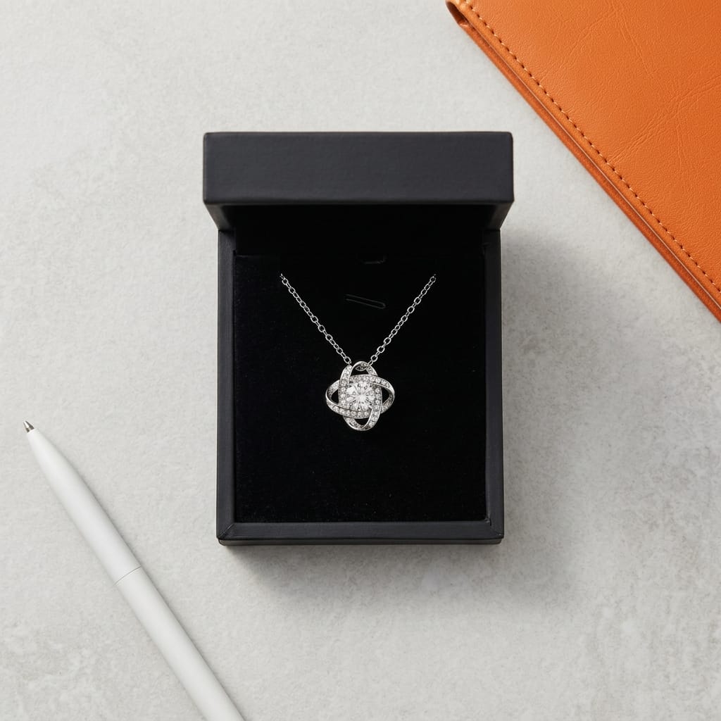 Luxury Crystal Orbit Pendant Necklace for Women with Gift Box image 1