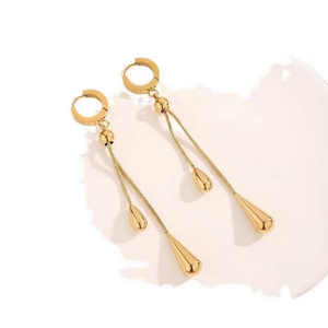 18K Gold Drop Necklace & Earrings Set – Stainless Steel Jewelry image 6