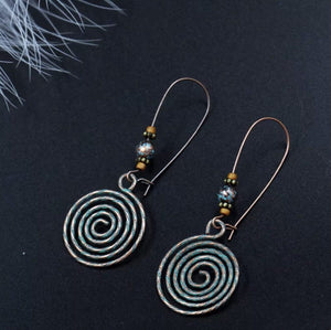 Baroque Boho Retro Antique Bronze Plated Monstera Leaf Waterdrop Earrings image 4