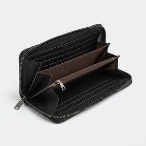 Black Woven Zip Around Wallet for Women – Large Capacity Wristlet Wallet with Card Slots & Coin Pocket image 5