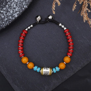 Bohemian Multicolor Beaded Bracelet Bell Charm Jewelry - Design 1 image