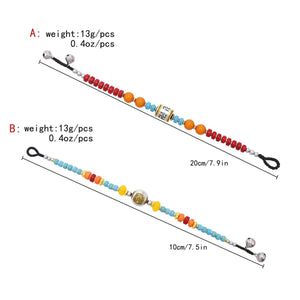 Bohemian Multicolor Beaded Bracelet Bell Charm Jewelry image 1