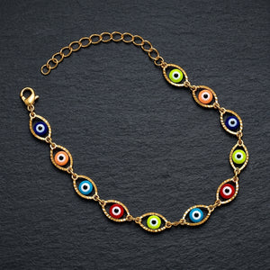 Gold-Plated Evil Eye Beaded Bracelet for Women – product image 8