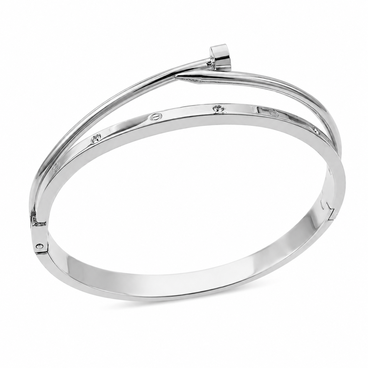 Nail Design Stainless Steel Bangle Bracelet for Women – product image 2