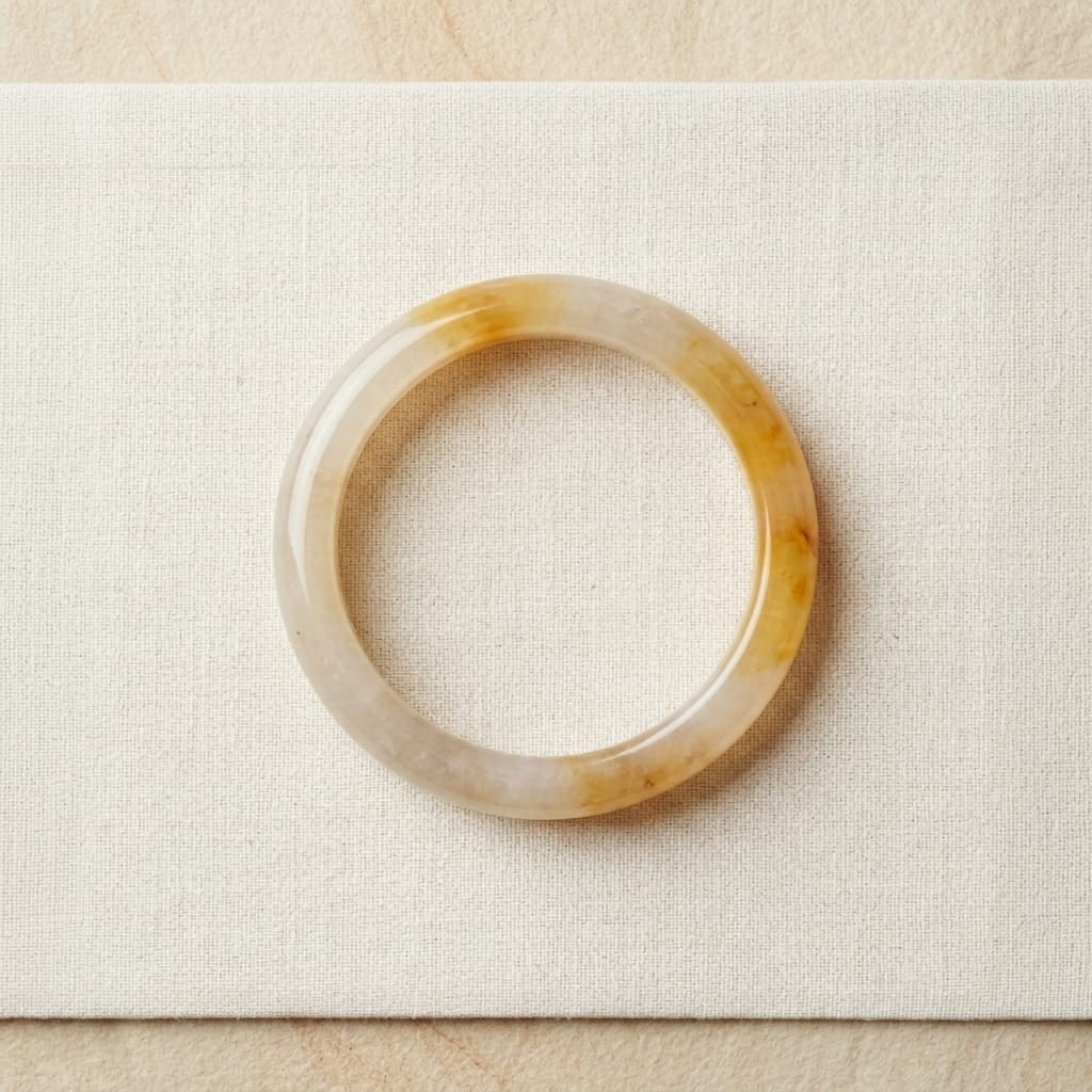 Premium Coffee Smoke Jade Bangle Bracelet for Women – Elegant Natural Stone Style Wrist Cuff image 1