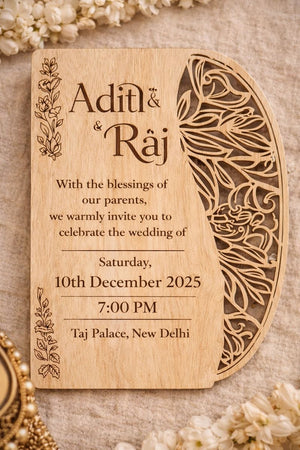 Personalized Wooden Wedding Invitation Card (Pre-Paid Order Only) - Design 1, 10 image