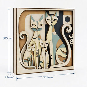 3D Layered Wooden Cat Wall Art Frame – Premium Home Decor for Living Room, Bedroom & Gift image 2