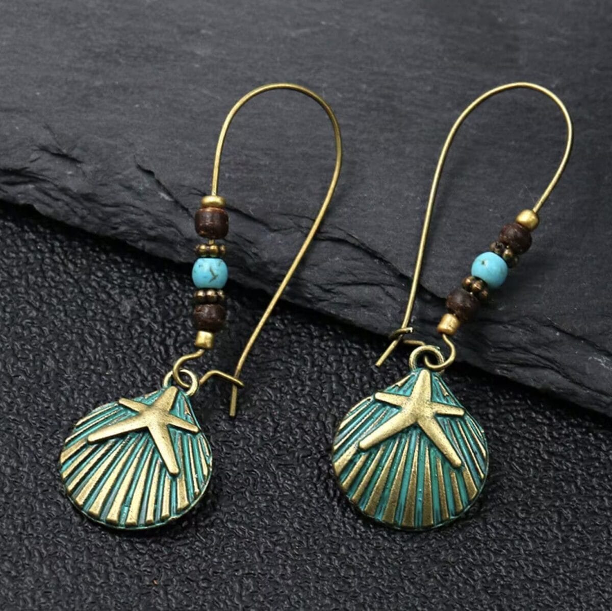 Baroque Boho Retro Antique Bronze Plated Monstera Leaf Waterdrop Earrings image 7
