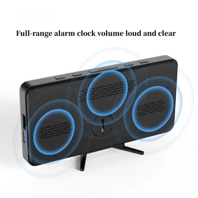 LED Mirror Alarm Clock with USB Charging – Digital Table Clock image 5