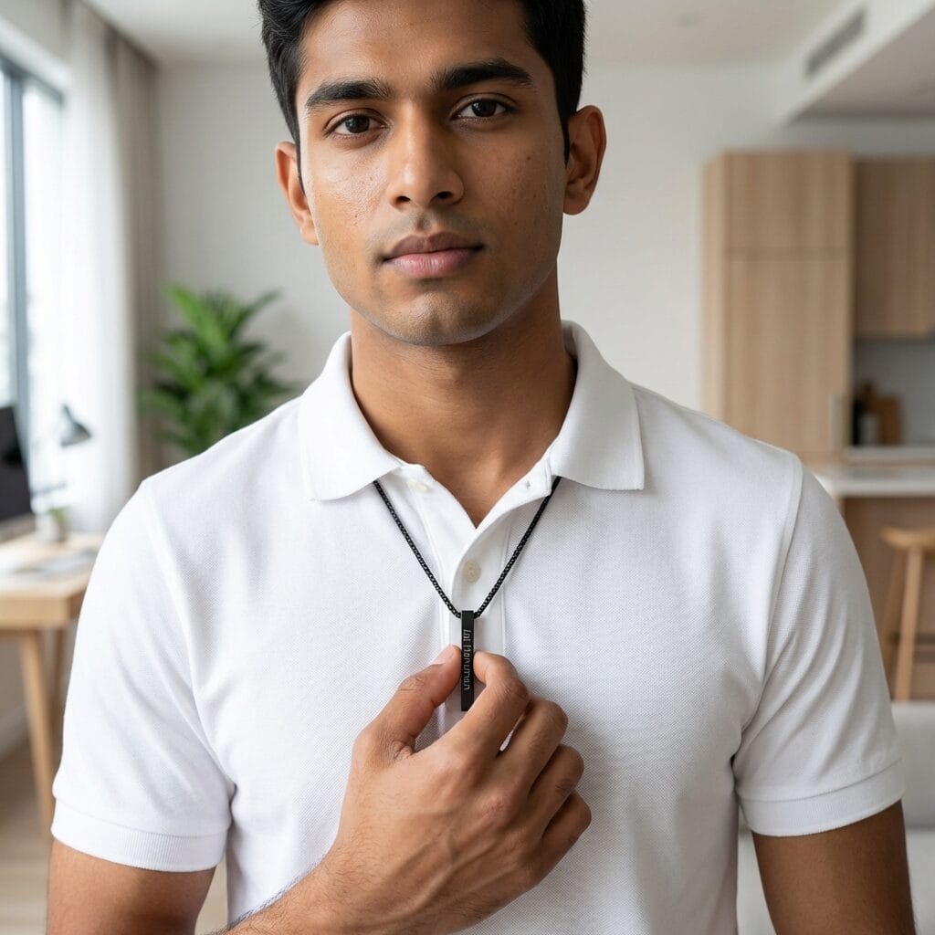 Personalized 4-Side Name Engraved Bar Pendant Necklace – Custom Jewelry (Prepaid Order Only) image 1
