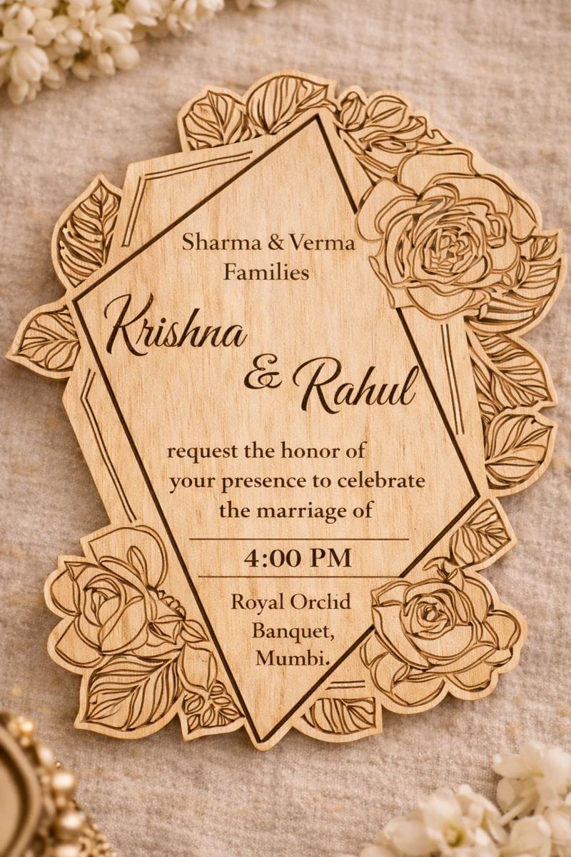 Personalized Wooden Wedding Invitation Card (Pre-Paid Order Only) - Design 2, 50 image