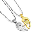 Couple Heart Lock Key Pendant Necklace Stainless Steel image 0