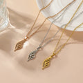 Stainless Steel Script Art Pendant Necklace with Link Chain image 0