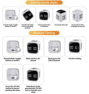Productivity Digital Visual Timer – Gravity Flip Cube Timer (Pomodoro cube) image 3