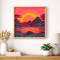 Sunset Horizon 3D Layered Wall Art with Wooden Frame image 0
