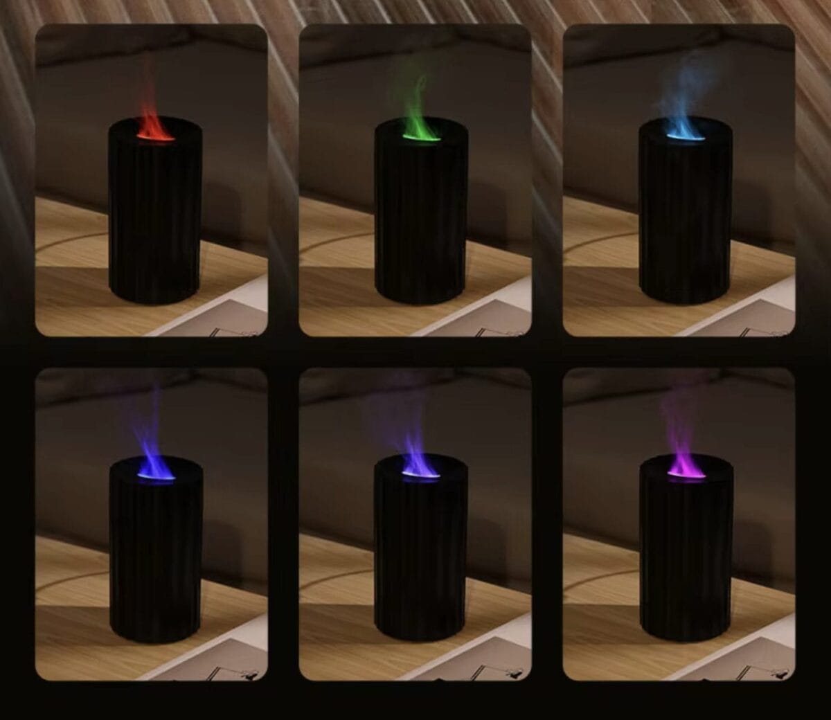 Colorful Flame Aroma Diffuser – Car &amp; Home Humidifier | USB Rechargeable | 100ml with 50ml Essential Oil Free image 5