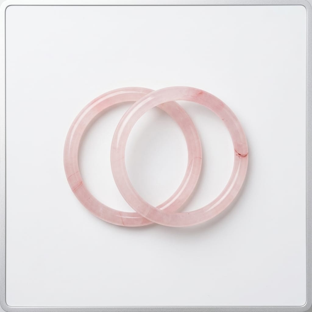 Premium Rose Quartz Inspired Glass Bangles Set for Women image 0