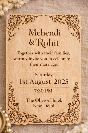 Personalized Wooden Wedding Invitation Card (Pre-Paid Order Only) - Design 4, 10 image