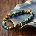 Tiger Eye and Turquoise Stone Beaded Bracelet Unisex image 0