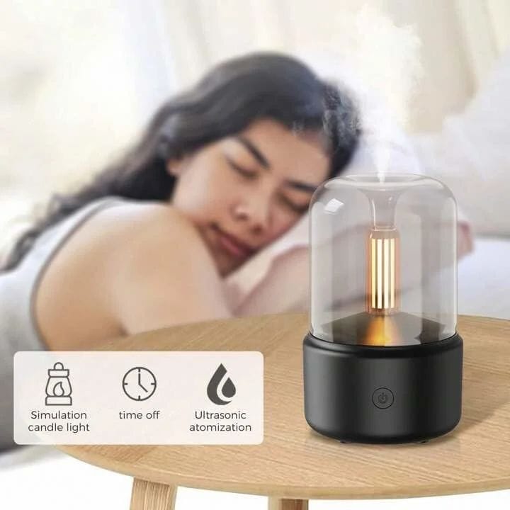 Flame Aroma Diffuser with Candlelight Glow &amp; Timer | 50ml Essential Oil Free image 4