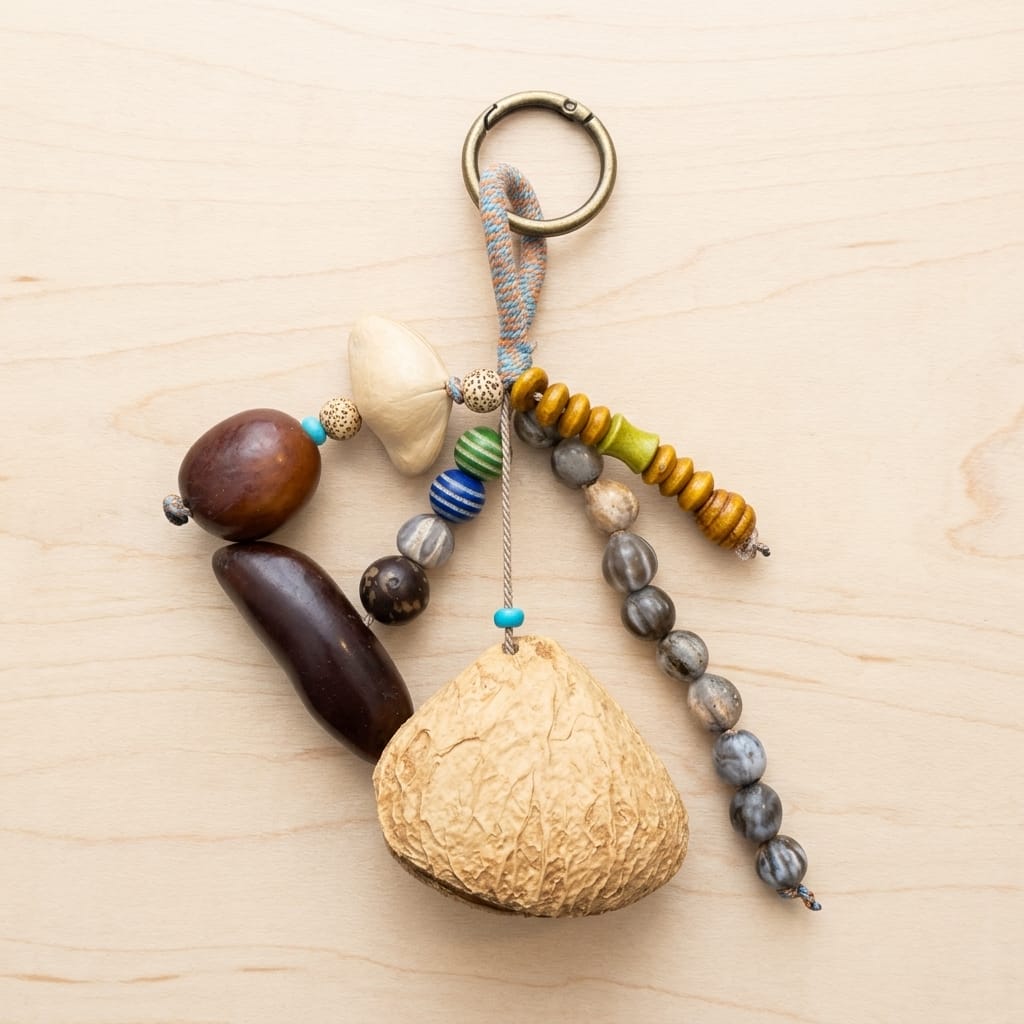 Bodhi Seed Tassel Keychain – Spiritual Wooden Bag Charm image 6