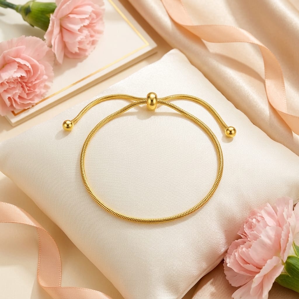 18K Gold Plated Adjustable Charm Bracelet for Women - Design 3 image