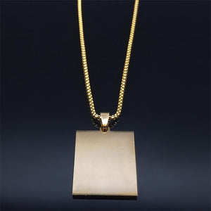Islamic Allah Arabic Calligraphy Pendant Necklace Gold Plated Stainless Steel image 4