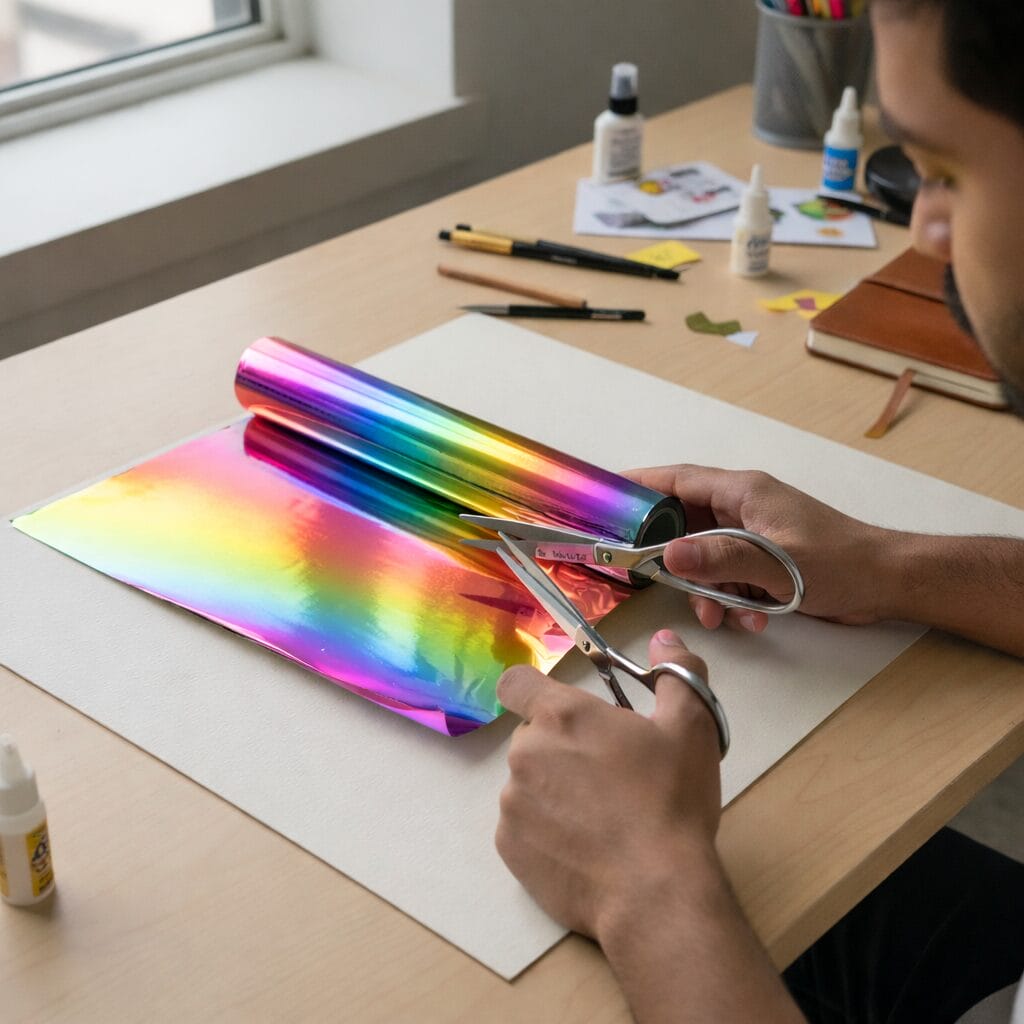 Heat Transfer Foil Roll 0.64m x 10m for Craft &amp; Decorative Projects - Rainbow image