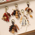 Bodhi Seed Tassel Keychain – Spiritual Wooden Bag Charm image 0