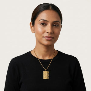 Ayatul Kursi Rectangle Pendant Necklace – Stainless Steel Islamic Quran Verse Chain in Gold &amp; Silver Finish image 6