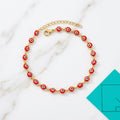 Gold Plated Evil Eye Beaded Bracelet – Protection Charm image 1