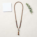 Long Boho Mala Necklace with Multicolor Beads Pendant image 0