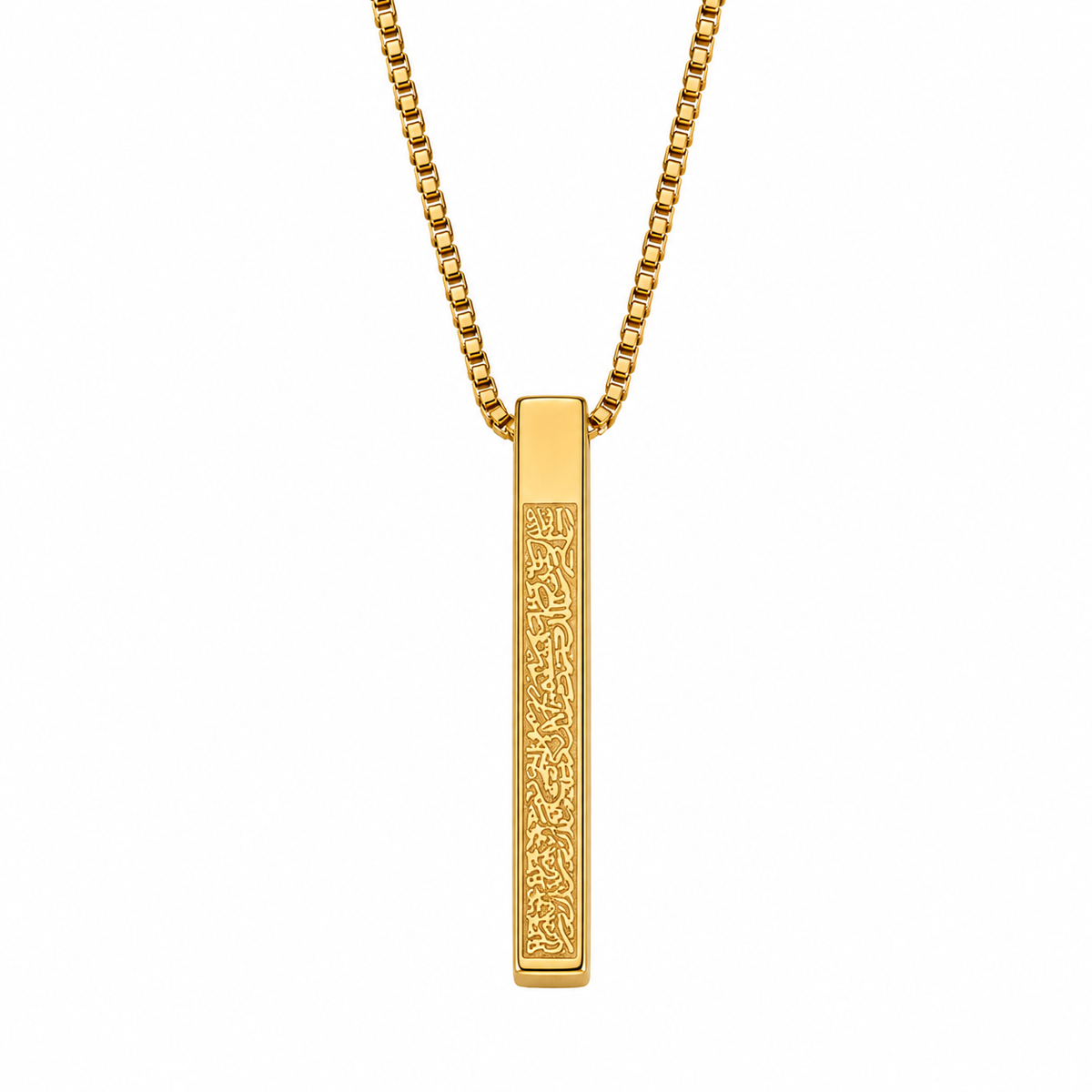 REYLVA Arabic Calligraphy Stainless Steel Bar Pendant Necklace