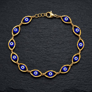 Gold-Plated Evil Eye Beaded Bracelet for Women – product image 4