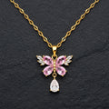 REYLVA Crystal Butterfly Pendant Necklace for Women
