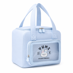Cute Insulated Lunch Bag with Transparent Front Pocket | Leakproof Foil Lining