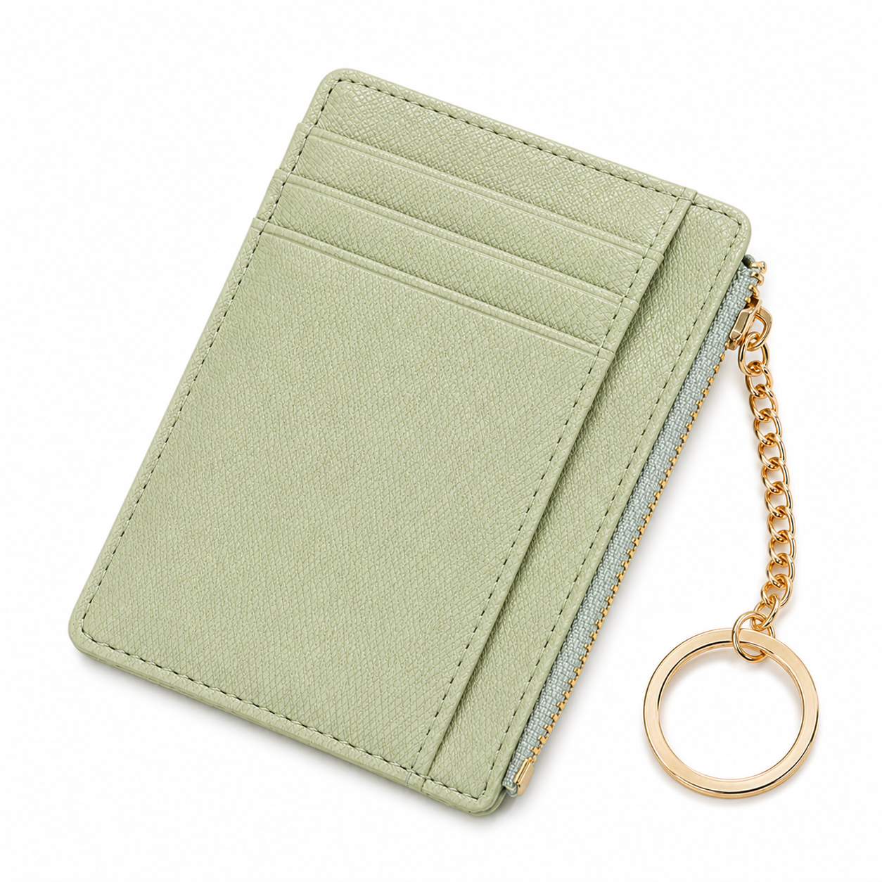 Slim Card Holder Wallet with Zipper Coin Pocket