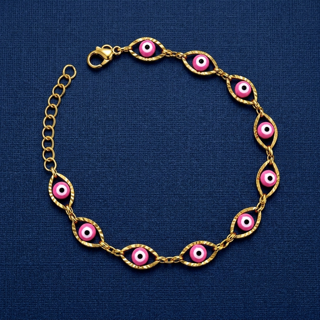 Gold-Plated Evil Eye Beaded Bracelet for Women – product image 9