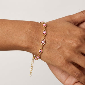 Gold-Plated Evil Eye Beaded Bracelet for Women – product image 10