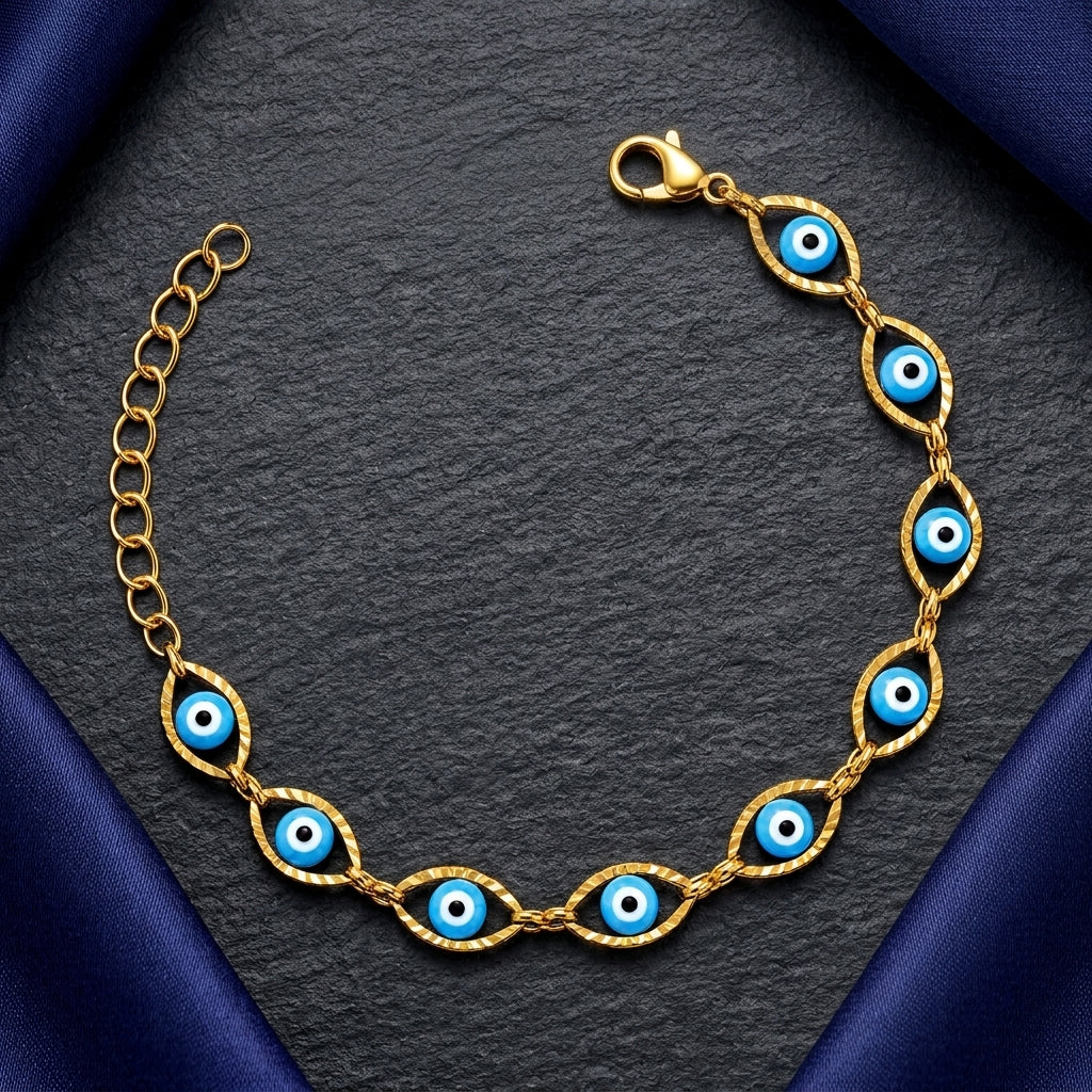 Gold-Plated Evil Eye Beaded Bracelet for Women – product image 5