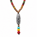 Bohemian Long Mala Necklace with Tribal Pendant