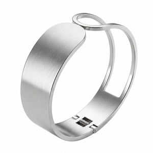 REYLVA Minimalist Gold Tone Wide Cuff Bracelet with Spring-Hinge Closure – product image 9