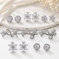 REYLVA Crystal Stud Earrings for Women