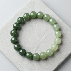 Green Jade Beaded Bracelet – Lucky &amp; Spiritual Stone Jewelry image 0