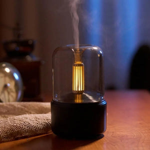 Flame Aroma Diffuser with Candlelight Glow &amp; Timer | 50ml Essential Oil Free image 1